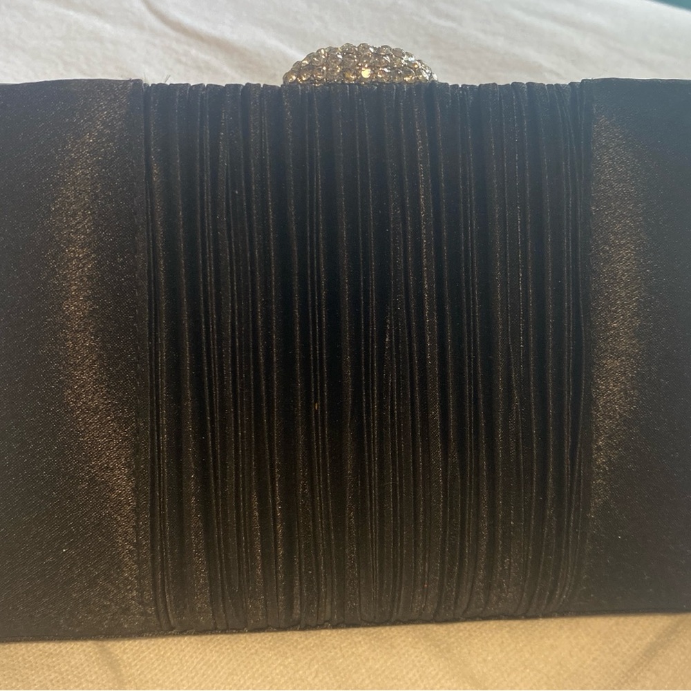 Lulu Townsend Black Clutch with Sparkling Clasp